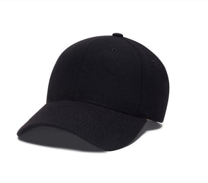 Clean Black Snapback Curved Wool wool baseball cap