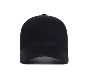 Clean Black Brushed Twill 5-Panel wool baseball cap