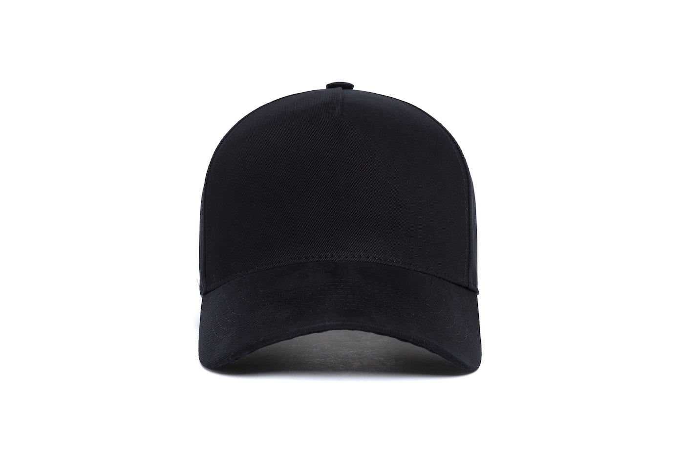 Clean Black Brushed Twill 5-Panel