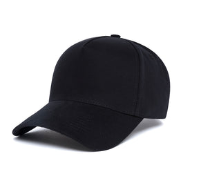 Clean Black Brushed Twill 5-Panel wool baseball cap