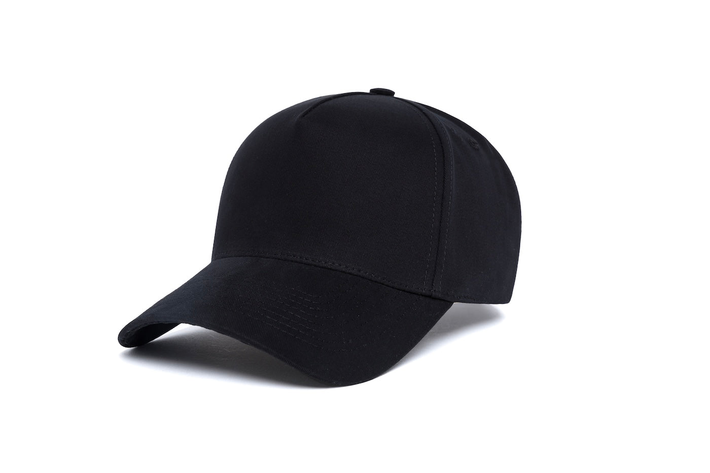 Clean Black Brushed Twill 5-Panel