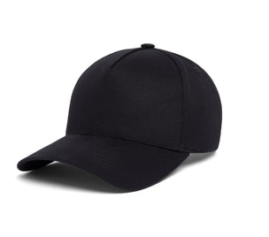 Clean Black Twill 5-Panel wool baseball cap