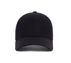 Clean Black Wool 5-Panel wool baseball cap