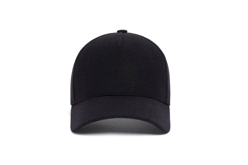 Clean Black Wool 5-Panel