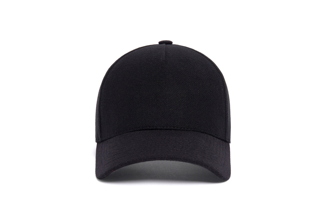 Clean Black Wool 5-Panel wool baseball cap