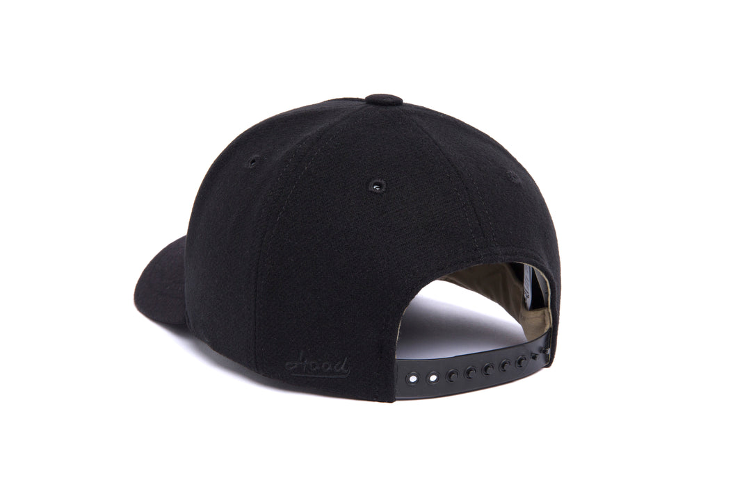 Clean Black Wool 5-Panel wool baseball cap