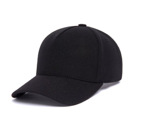 Clean Black Wool 5-Panel wool baseball cap