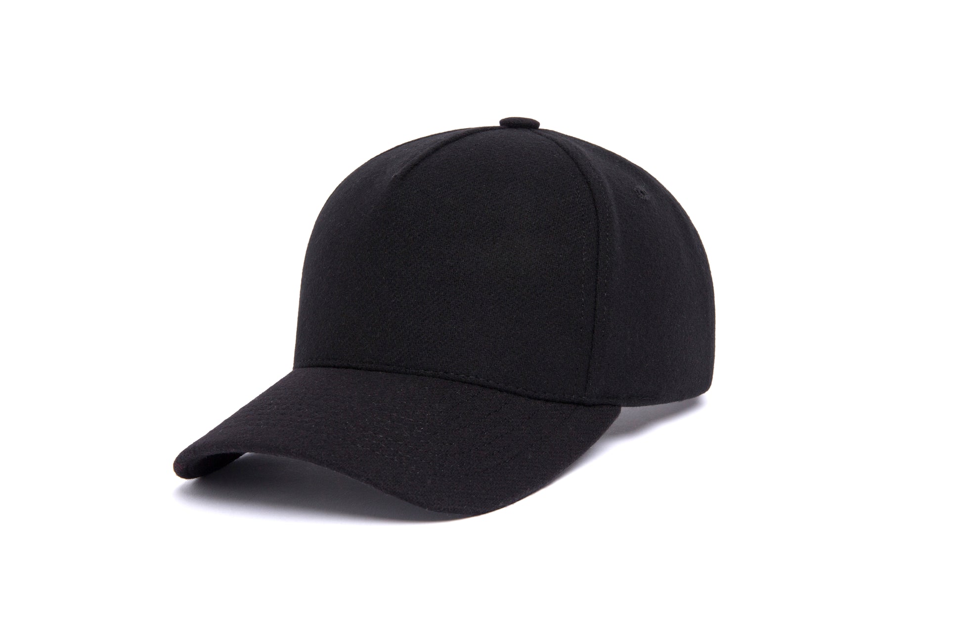 Clean Black Wool 5-Panel