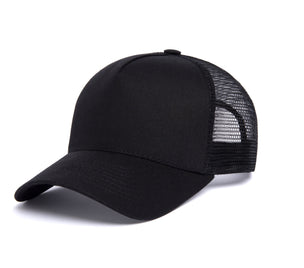 Clean Black Trucker 5-Panel wool baseball cap