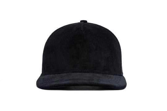 Clean Black 14-Wale Cord 5-Panel wool baseball cap