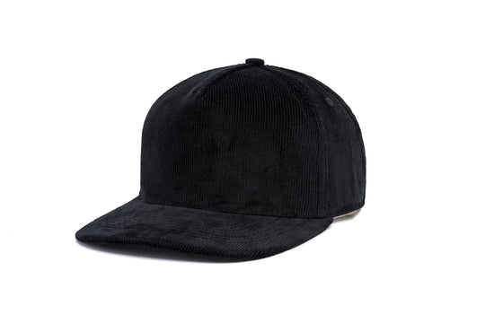 Clean Black 14-Wale Cord 5-Panel wool baseball cap