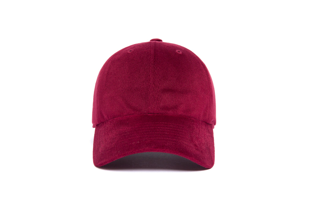Clean Burgundy 21-Wale Cord Dad Hat