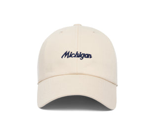 Michigan Microscript Dad wool baseball cap