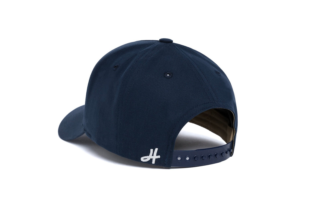 Clean Navy Brushed Twill 5-Panel wool baseball cap