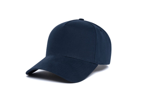 Clean Navy Brushed Twill 5-Panel wool baseball cap