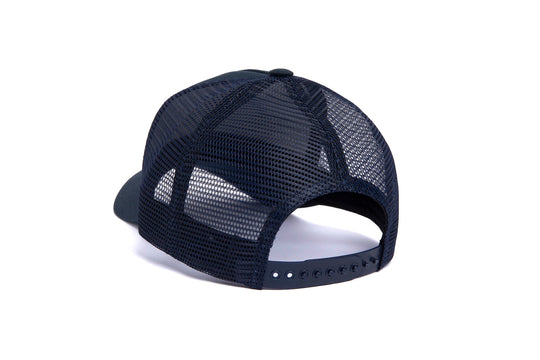 Clean Navy Trucker 5-Panel wool baseball cap