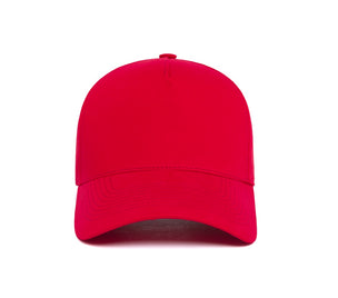 Clean Red Brushed Twill 5-Panel wool baseball cap