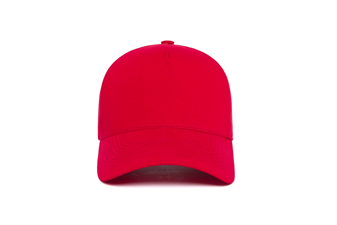 Clean Red Brushed Twill 5-Panel wool baseball cap