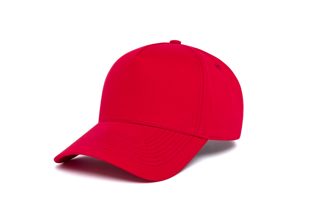 Clean Red Brushed Twill 5-Panel wool baseball cap