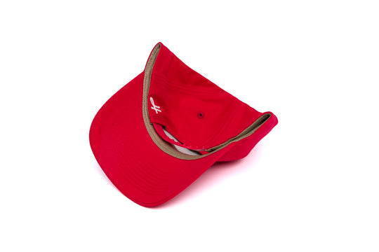 Clean Red Brushed Twill 5-Panel wool baseball cap