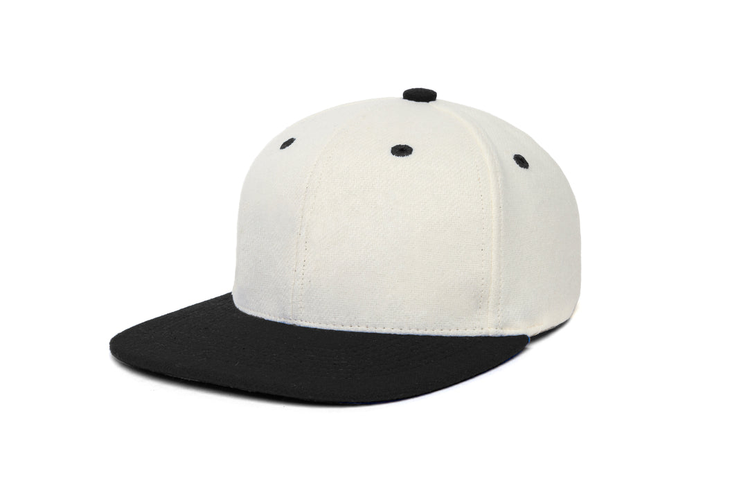 Clean White / Black Two Tone wool baseball cap