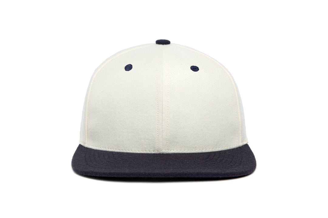 Clean White / Navy Two Tone wool baseball cap